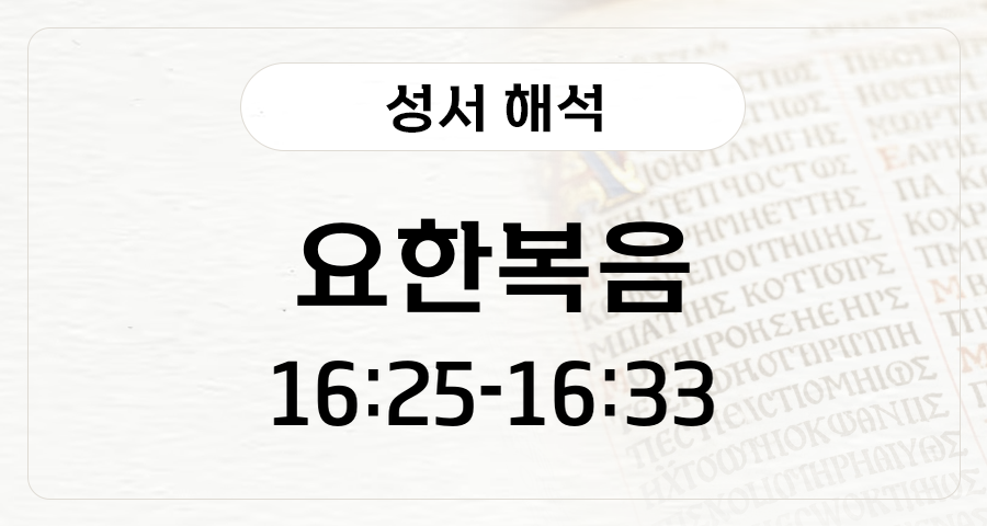 요한복음 16:25-33