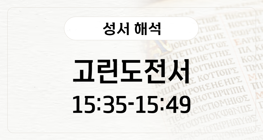 고린도전서 15:35-49